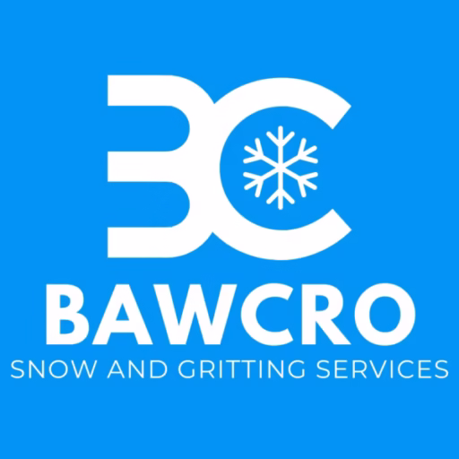 Bawcro Snow and Gritting Services logo featuring stylised BC initials with a snowflake in the letter C on a bright blue background.